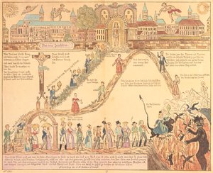 Allegorical Depiction of Christian and Earthly Life, Published by G.N. Benner, Nuremberg, c.1830 by German School