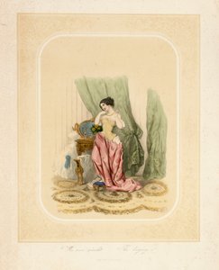 An Elegant Lady at Her Dressing Table, Printed by F. Sala & Co, Berlin, c.1850