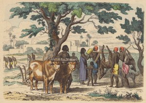 Ancient Egyptian Farmer and Hunters by German School