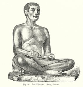 Ancient Egyptian Figure of a Seated Scribe by German School