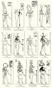 Ancient Egyptian gods and goddesses by German School