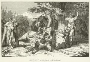 Ancient German Sacrifice by German School
