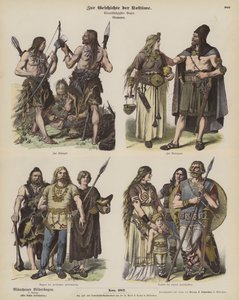 Ancient Germanic costumes by German School