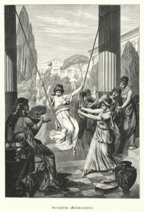 Ancient Greek girls at play by German School