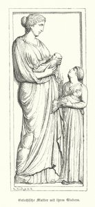 Ancient Greek Mother with Her Children by German School