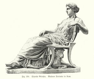 Ancient Greek Statue of a Seated Woman by German School
