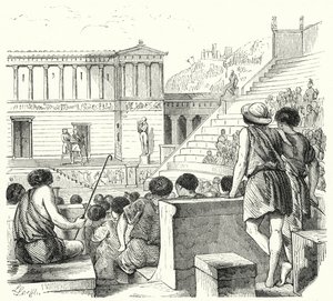 Ancient Greek Theatre (engraving) by German School