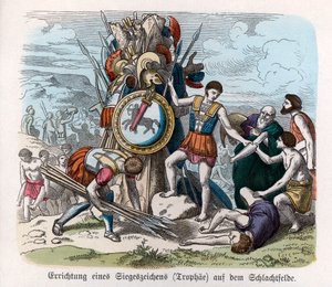Ancient History. Greece. War Trophies (engraving) by German School