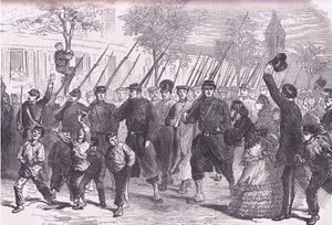 Arrival in Paris of Prussian prisoners after the battle before Bagneun by German School