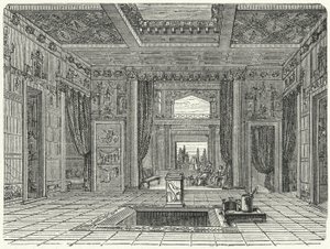 Atrium and Tablinum of the Casa di Sallusti, Rome (engraving) by German School