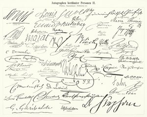 Autographs of famous people: statesmen, princes, generals, etc by German School