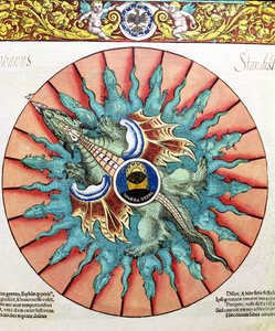 An Eclipse of the Sun, Illustration from Astronomicum Caesareum by Peter Apian, Published in Ingolstadt, 1540