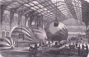 Balloon manufactory, Cassells History of the War between France and Germany published by Cassell and Company Limited, c.1890 by German School