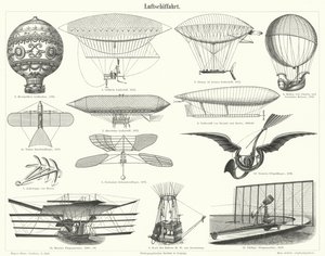 Balloons, Airships and Other Flying Machines by German School