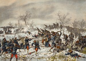 Battle before Le Mans-Champagne, Franco-Prussian War, 11 January 1871 by German School