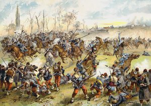 Battle of St Quentin, Franco-Prussian War, 19 January 1871 by German School