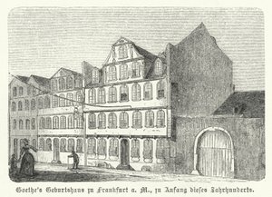 Birthplace of German author Johann Wolfgang von Goethe, Frankfurt-am-Main, early 19th Century by German School