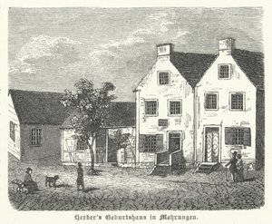 Birthplace of the German author, philosopher and Lutheran theologian Johann Gottfried von Herder, Mohrungen by German School