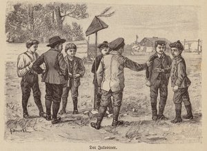 Boys Playing the Jacobin Cap Game by German School