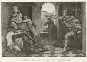 Brunhilda Surprised in Paris by Chilperich by German School