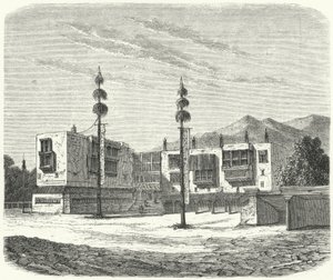 Buddhist Monastery in Tibet (engraving)