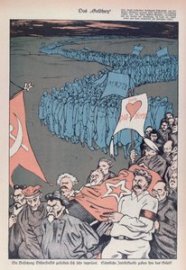 Caricature of the death of Felix Dzherzhinsky, founder and director of the CHEKA by German School