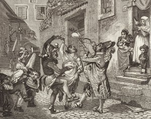 Carnival in Rome, Italy. Illustration for Bilder-Atlas by German School