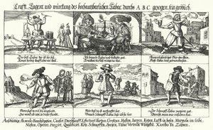 Cartoon on Tobacco and Pipe Smoking by German School
