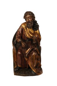 Carved Limewood Sculpture of a Prophet, Swabian c.1500 by German School