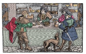 Changer: barter and exchange. 16th century German xylography by German School