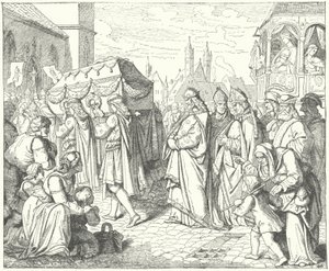 Charles IV of Bohemia following the funeral procession of Gunther von Schwarzburg, King of Germany by German School