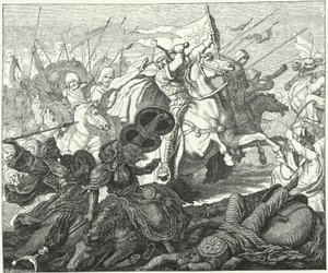 Charles Martel at the Battle of Poitiers, 732 by German School