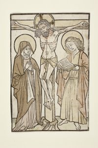 Christ on the cross between Mary and Saint John by German School