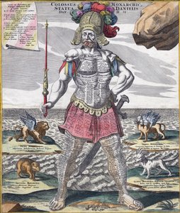Colossal King Astride His Empire by German School
