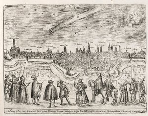 Comet seen over Augsburg end of November 1618, pub. 1618