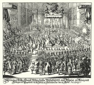 Coronation of King William III and Queen Mary in Westminster Abbey by German School