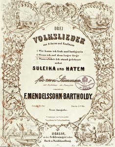 Cover of the Score for Drei Volkslieder by Felix Mendelssohn by German School
