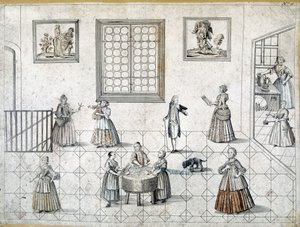 Daily life of nobles and their servants, Germany by German School