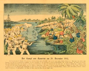 Duala Uprising in German Cameroon, with the SMS Olga in the Background, 20 December 1884
