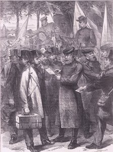 English residents leaving Paris, Cassells History of the War between France and Germany published by Cassell and Company Limited, c.1890 by German School