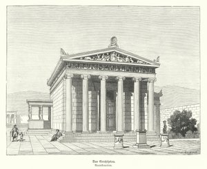 Erectheion, temple dedicated to Athena and Poseidon on the Acropolis, Athens, Ancient Greece