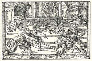 Fencing scene