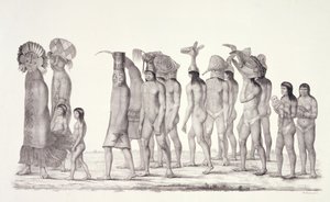 Festive Procession of the Tecunas, from Travels in Brazil by German School