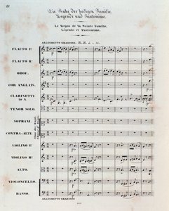 First page of the score for The Flight Into Egypt, op. 25, overture by Hector Berlioz by German School