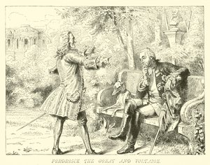 Frederick the Great and Voltaire by German School