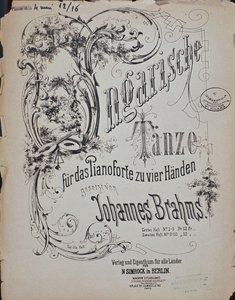 Frontispiece of Hungarian Dances by Johannes Brahms by German School