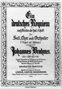 Frontispiece of the German Requiem by Johannes Brahms