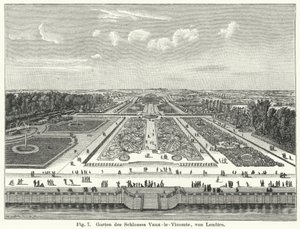 Garden design: gardens of the Chateau de Vaux-le-Vicomte, Maincy, France, laid out by Andre le Notre in the 17th Century by German School