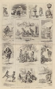 German Character Sketches (engraving) by German School