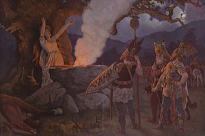 Germanic Warriors Consulting a Soothsayer